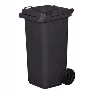 Atliekų rūšiavimo konteineris 120 l, juodas