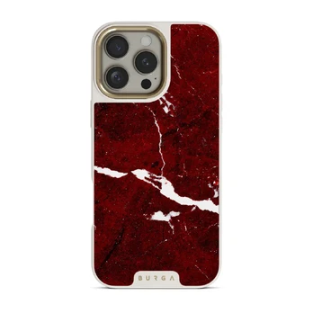 Iconic Red Ruby - Marble iPhone 16 Pro Max Case, Elite Light (MagSafe) / Gold