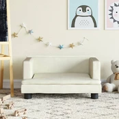 Vaikiška sofa, kreminės spalvos, 60x40x30cm, aksomas kaina