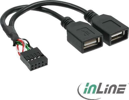InLine USB išorinis – USB vidinis, juodas (33440M)