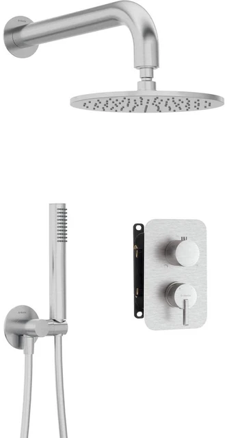 Concealed shower set with mixer box - with overhead shower