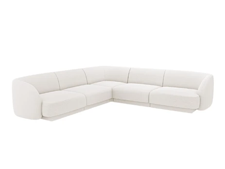 Kampinė sofa Boucle, Miley, 5 vietų, 255x255x70, balta