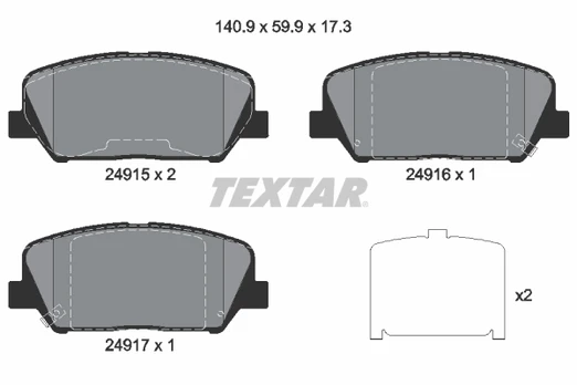 TEXTAR 2491501 Brake pad set