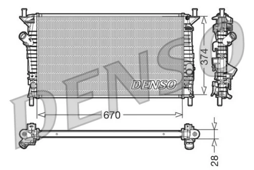 Radiatorius, variklio aušinimas DENSO DRM10074