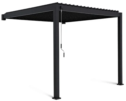 Pavėsinė Pergola Premium Wall 3x3 Anthracite, montuojama prie sienos