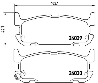 Stabdžių trinkelių rinkinys, diskinis stabdys BREMBO P 49 031