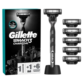 Skustuvas GILLETTE MACH3 CHARCOAL + 6 galvutės