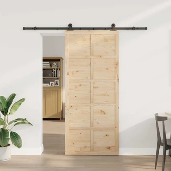 Slankios durys Natūrali 100 x 208 cm Pušies medienos masyvas