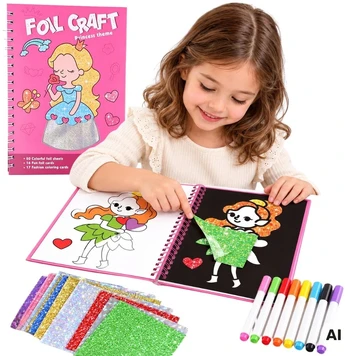 WOOPIE Art Set Foil Paste Coloring Book Princesses 121 pcs.