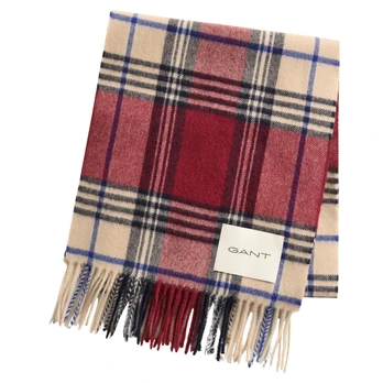 Šalikas vyrams, Raudona, Checked wool scarf