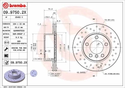Stabdžių diskas BREMBO 09.9750.2X kaina