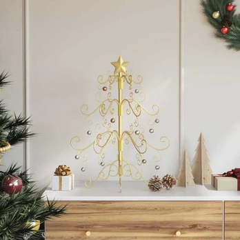 Metalinis Kalėdų medis s stovu Auksinė 60 cm