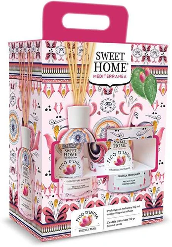 Sweet Home Collection Gift set of aroma diffuser with candle Prickly Pear