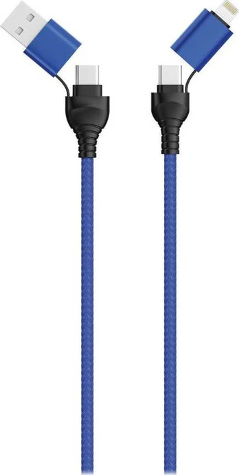 Kabelis USB 2GO 2GO USB / Type C Datenkabel 4in1 blau 120cm