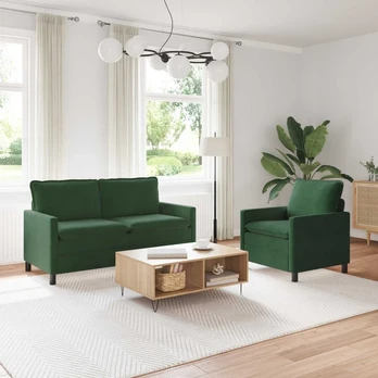 Sofa Sofos komplektas 2 pcs Džiunglių žalia Audinys