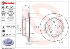 Stabdžių diskas BREMBO 09.B411.11 kaina