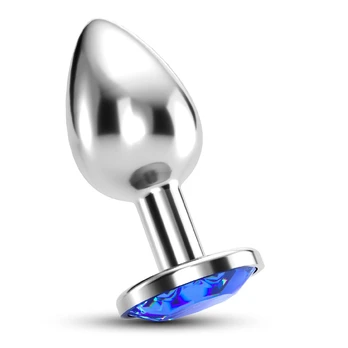 Crushious Bijou Intimate Jewel Plug Medium Blue 7cm Metal Design