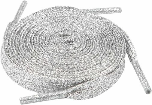 RainBow Metalizuoti platūs batraiščiai 12 mm 80 cm, spalva sidabro