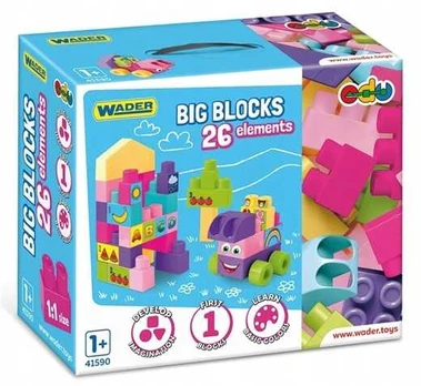 WADER Big Blocks klocki 26el rožinė 41590 15904