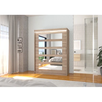 Sliding wardrobe with mirror and lighting LED MURANI 150
