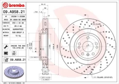 Stabdžių diskas BREMBO 09.A958.21 kaina