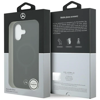 Dėklas Mercedes Plain Smooth Leather MagSafe do iPhone 17 juoda
