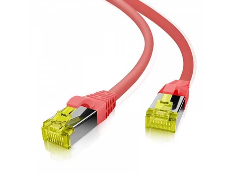 helos Patchkabel Cat 6a Superflex S/FTP RJ45 raudona 0,5m AWG27/7 GHMT