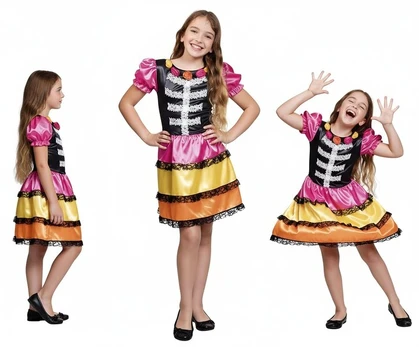 Spalvingas skeletas suknelė vaikams 110/120 cm