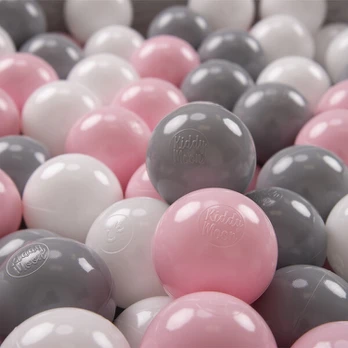 Plastikiniai kamuoliai KiddyMoon, balta, 300 vnt.