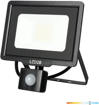 30W LED prožektorius su judesio davikliu MHC, juodas, 6500K, IP65