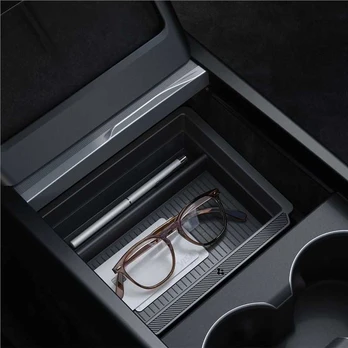 Dėklas Spigen Tesla Sliding Console Organizer (Bottom), juodas - Tesla Model 3 2024