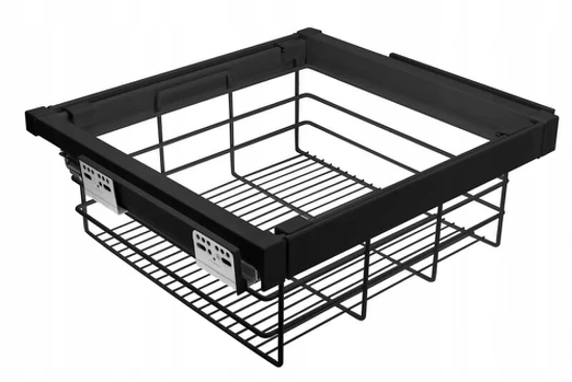 GTV ELITE pull out wire basket, 860-918, soft-close, juodas