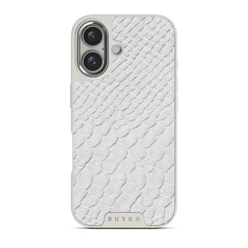 Glacial Desert - White Snakeskin iPhone 16 Case, Elite Light (MagSafe) / Silver