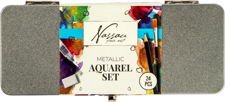 Nassau - Metallic watercolor set, 24 pcs (AR052806)
