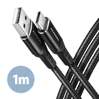 Kabelis Axagon USB A, USB Type C, 1 m, juoda