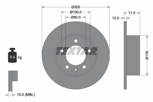 TEXTAR 92228700 Brake Disc