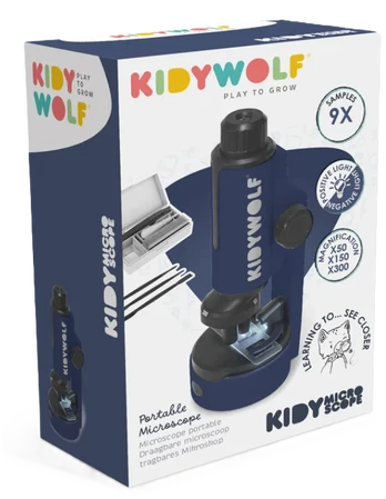 KIDYWOLF nešiojamasis mikroskopas KIDYMICROSCOPE, mėlynas