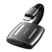 Lightning to Lightning + AUX 3.5mm mini jack adapter, Mcdodo CA-6340 (black) kaina
