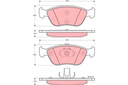 TRW GDB1406 Brake pad set