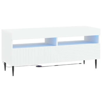 LED televizoriaus spintelė Balta Apdirbta mediena