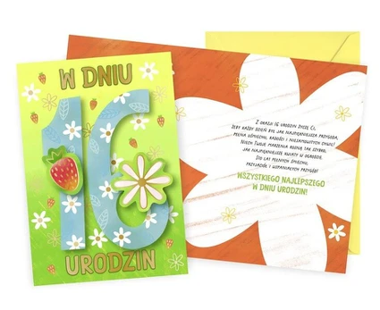 16-ojo gimtadienio atvirukas - Gaidelis