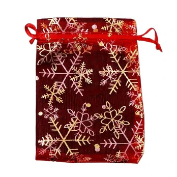 Papuošalų maišeliai, Red Golden Pattern Snowflake