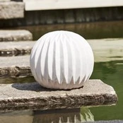LED terasos lempa Sandy, Ø 25,5 cm, baltas plastikinis akumuliatorius