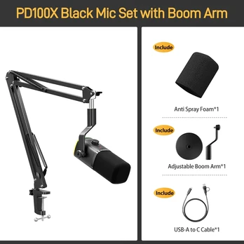 maono PD100XS + BA20 Black (Juodas) Dinaminis Mikrofonas
