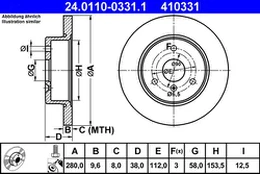ATE 24.0110-0331.1 Brake Disc kaina