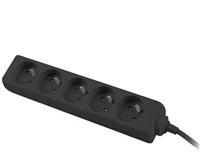 Konnoc DX-5F 1,5m pětizásuvka ČERNÁ