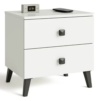 Naktinis staliukas MOBI K-02, balta/juoda