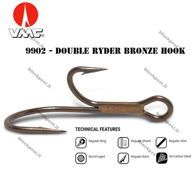 VMC 9902BZ dvišakis kabliukas Double Ryder bronza 1/0
