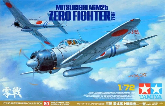 Tamiya - Mitsubishi A6M2b Zero Fighter (ZEKE), 1/72, 60780