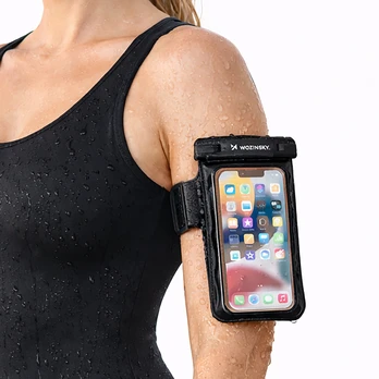 Wozinsky WWE-01 waterproof case with PVC armband - juodas